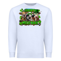 White St Patricks Day Lucky Heifers Premium Sweatshirt - RanaPortraitStore