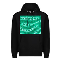 Black green glitter heart Premium Hoodie - JahusDesignShop