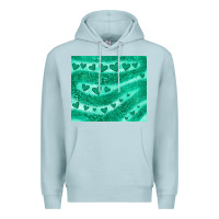 Blue Mist green glitter heart Premium Hoodie - JahusDesignShop