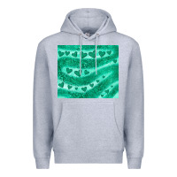 Green Glitter Heart Premium Hoodie | Teevron