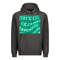 Charcoal Heather green glitter heart Premium Hoodie - JahusDesignShop