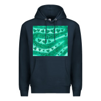 Navy green glitter heart Premium Hoodie - JahusDesignShop