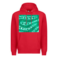 Red green glitter heart Premium Hoodie - JahusDesignShop