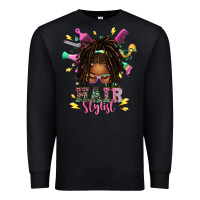 Black afro locs hair stylist messy bun tbw Premium Sweatshirt - texasbilliewilder