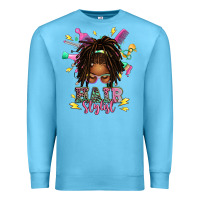 Ocean Blue afro locs hair stylist messy bun tbw Premium Sweatshirt - texasbilliewilder