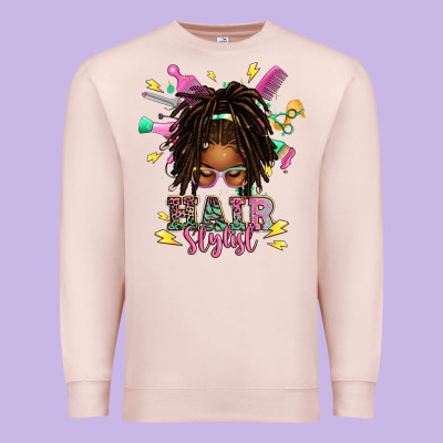 Premium Sweatshirt afro locs hair stylist messy bun tbw