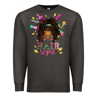 Smoke afro locs hair stylist messy bun tbw Premium Sweatshirt - texasbilliewilder