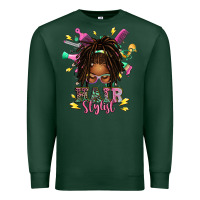 Sports Green afro locs hair stylist messy bun tbw Premium Sweatshirt - texasbilliewilder