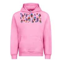 Fuchsia Pink usa ice cream and popsicles Urban Hoodie - AdoDesignShop