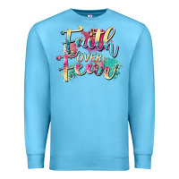 Ocean Blue faith over fear Premium Sweatshirt - Zillion Design Studio