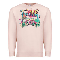 Pale Pink faith over fear Premium Sweatshirt - Zillion Design Studio