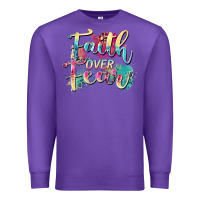 Purple faith over fear Premium Sweatshirt - Zillion Design Studio