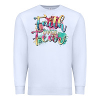 White faith over fear Premium Sweatshirt - Zillion Design Studio