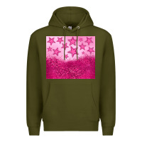 Army Green pink glitter star Premium Hoodie - JahusDesignShop