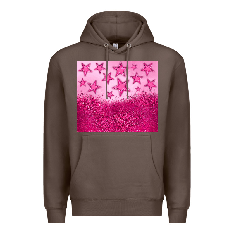 Pink Glitter Star Premium Hoodie by JahusDesignShop | Teevron