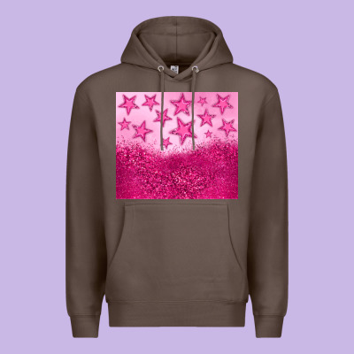 Pink Glitter Star Premium Hoodie Designed By Jahusdesignshop
