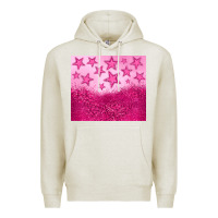 Oatmeal Heather pink glitter star Premium Hoodie - JahusDesignShop