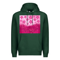 Sports Green pink glitter star Premium Hoodie - JahusDesignShop