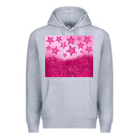 Heather Grey pink glitter star Premium Hoodie - JahusDesignShop