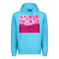 Ocean Blue pink glitter star Premium Hoodie - JahusDesignShop