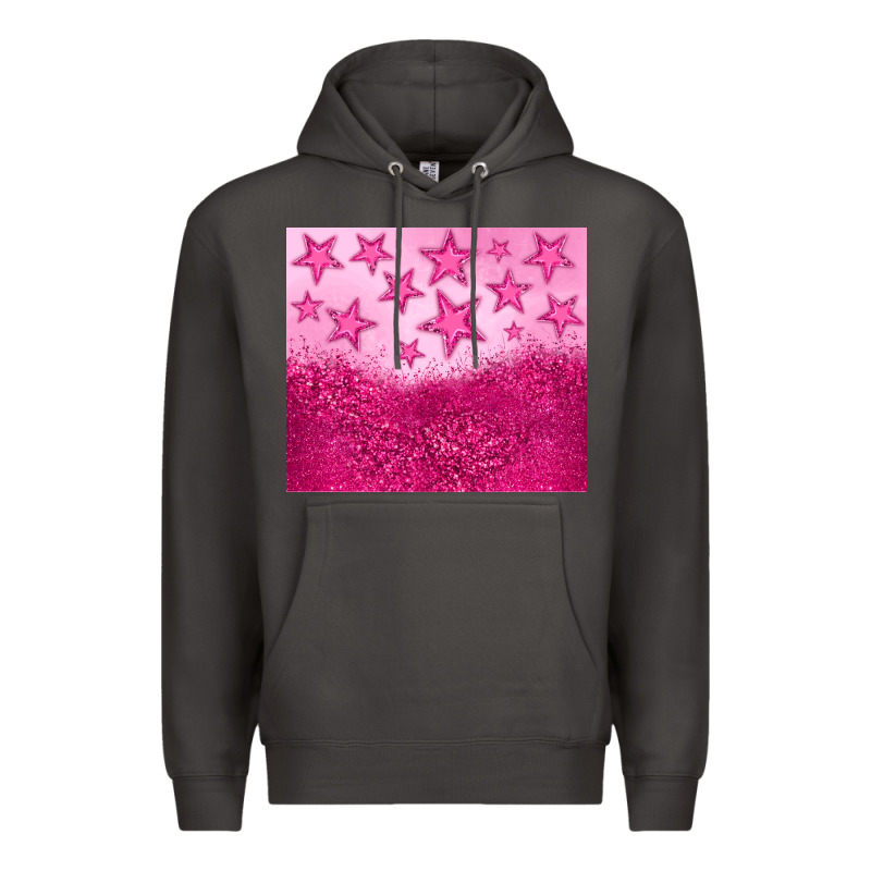 Pink Glitter Star Premium Hoodie by JahusDesignShop | Teevron