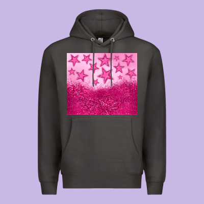 Pink Glitter Star Premium Hoodie Designed By Jahusdesignshop