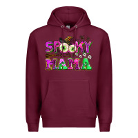 Burgundy spooky mama Premium Hoodie - AdoDesignShop