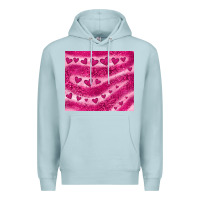 Blue Mist pink glitter heart Premium Hoodie - JahusDesignShop