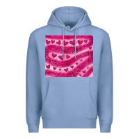 Colony Blue pink glitter heart Premium Hoodie - JahusDesignShop