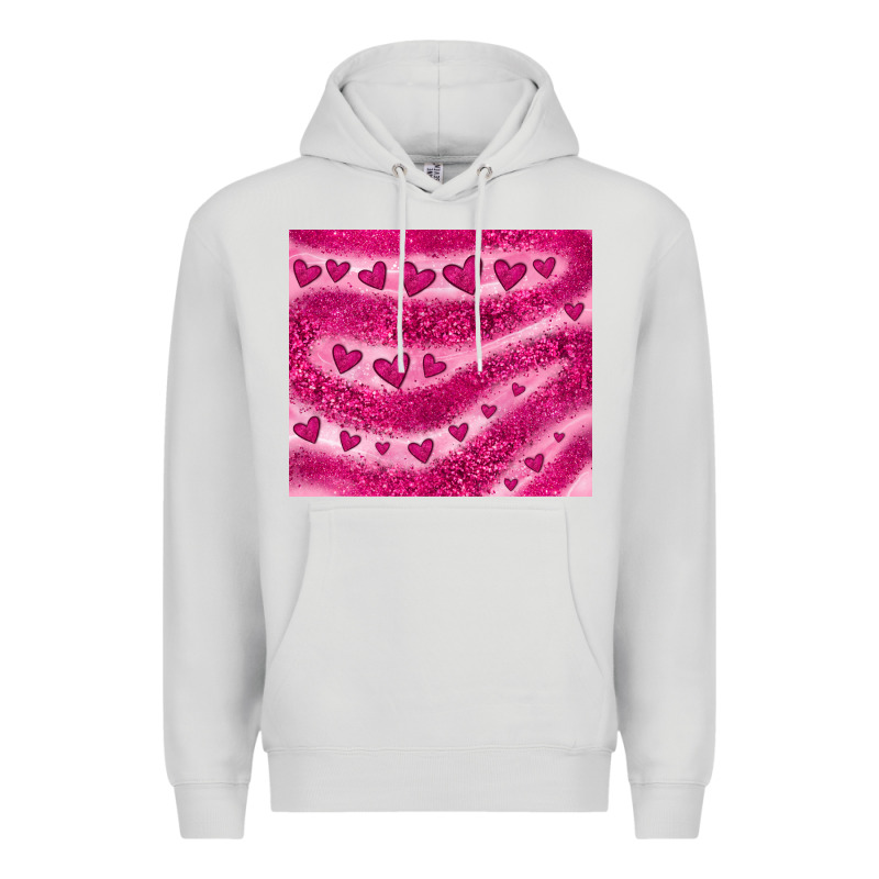 Pink Glitter Heart Premium Hoodie by JahusDesignShop | Teevron
