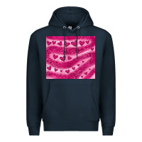 Navy pink glitter heart Premium Hoodie - JahusDesignShop