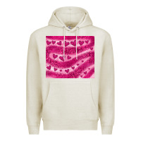Oatmeal Heather pink glitter heart Premium Hoodie - JahusDesignShop