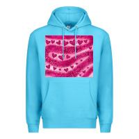 Ocean Blue pink glitter heart Premium Hoodie - JahusDesignShop