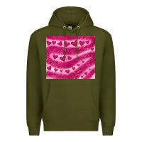 Army Green pink glitter heart Premium Hoodie - JahusDesignShop