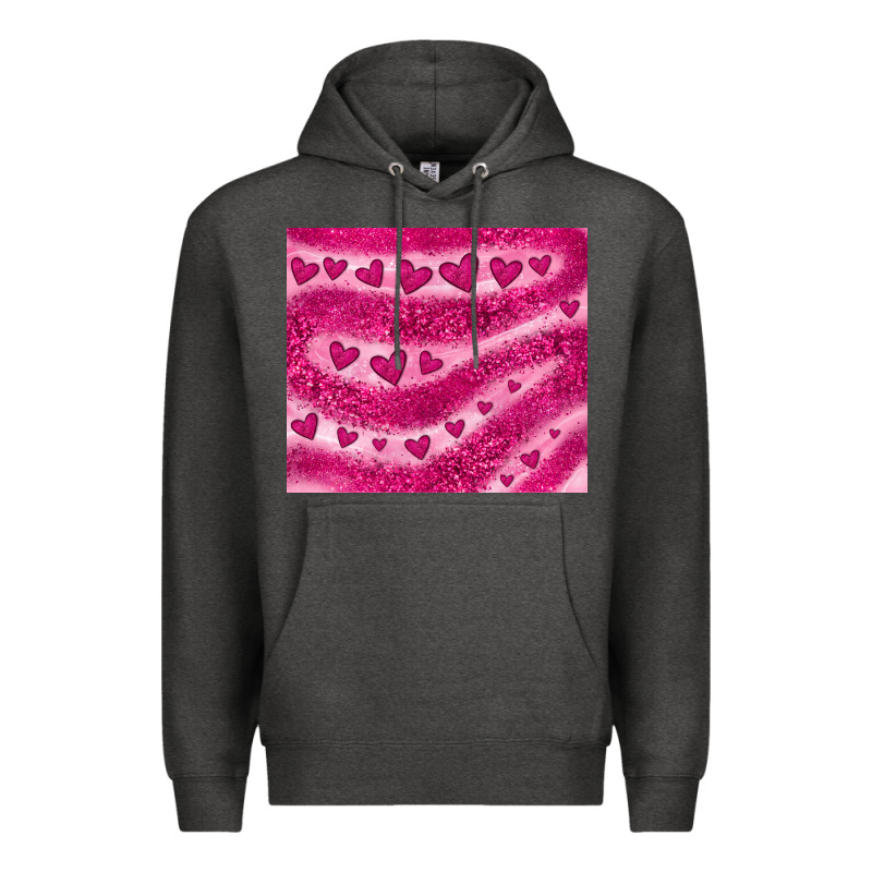 Pink Glitter Heart Premium Hoodie by JahusDesignShop | Teevron