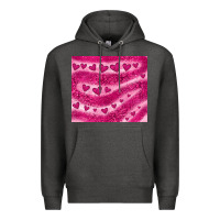 Charcoal Heather pink glitter heart Premium Hoodie - JahusDesignShop