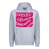 Heather Grey pink glitter heart Premium Hoodie - JahusDesignShop
