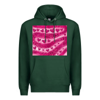 Sports Green pink glitter heart Premium Hoodie - JahusDesignShop