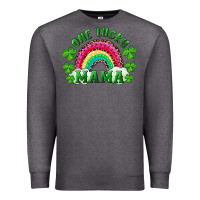 Charcoal Heather st patrick's day one lucky mama Premium Sweatshirt - RanaPortraitStore