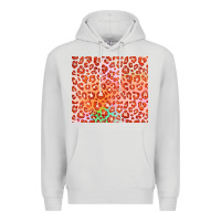Dove Grey orange leopard glitter Premium Hoodie - JahusDesignShop