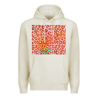 Oatmeal Heather orange leopard glitter Premium Hoodie - JahusDesignShop