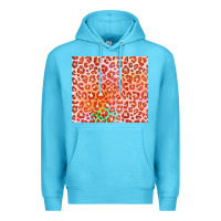 Ocean Blue orange leopard glitter Premium Hoodie - JahusDesignShop
