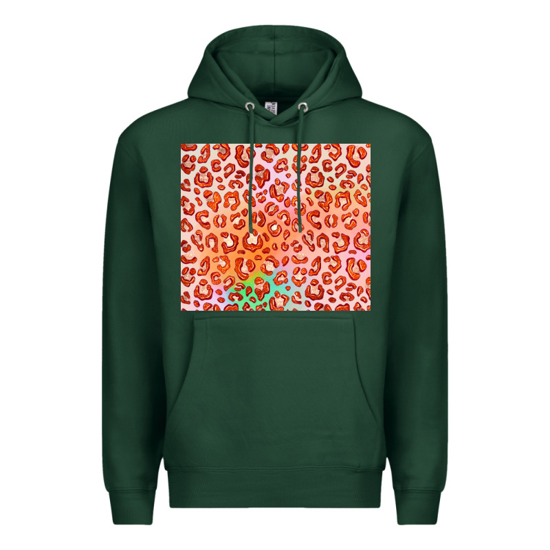 Orange Leopard Glitter Premium Hoodie by JahusDesignShop | Teevron