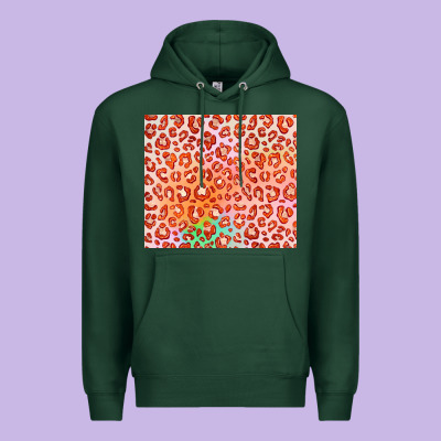 Orange Leopard Glitter Premium Hoodie Designed By Jahusdesignshop