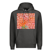 Charcoal Heather orange leopard glitter Premium Hoodie - JahusDesignShop