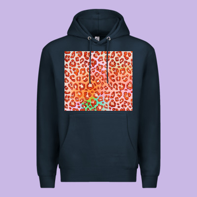 Orange Leopard Glitter Premium Hoodie Designed By Jahusdesignshop