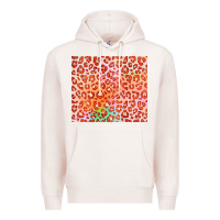 Pale Pink orange leopard glitter Premium Hoodie - JahusDesignShop