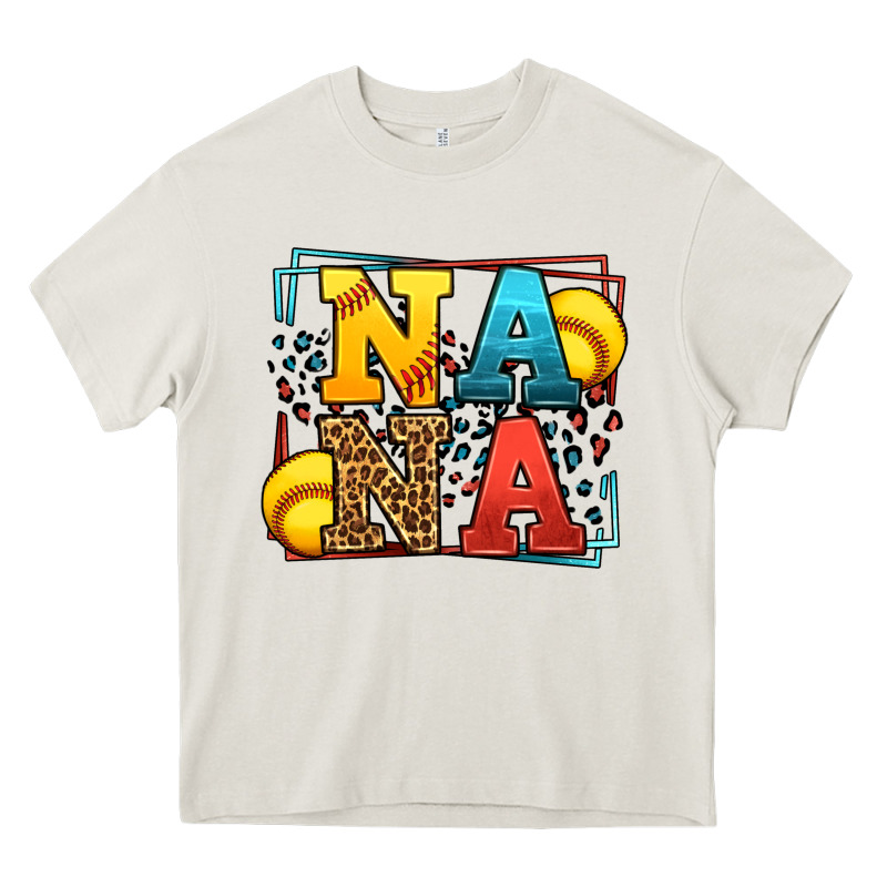Softball Nana Leopard Frame Heavy Core Tee by LillyAllenDesigns | Teevron