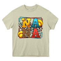 Mossy Softball nana leopard frame Heavy Core Tee - LillyAllenDesigns