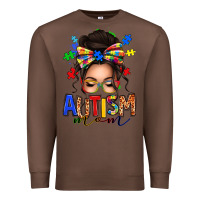 Chestnut autism mom afro messy bun (1) Premium Sweatshirt - texasbilliewilder